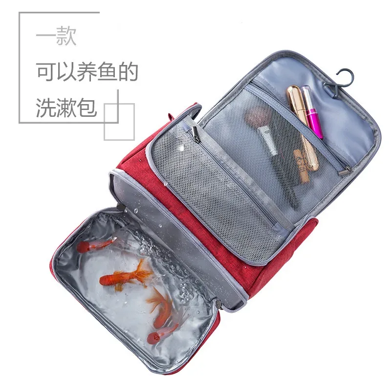 trousse de toilette suspendue à séparation sèche et humide, trousse de maquillage de voyage, sac de rangement de cosmétiques, trousse de maquillage, grand sac de maquillage