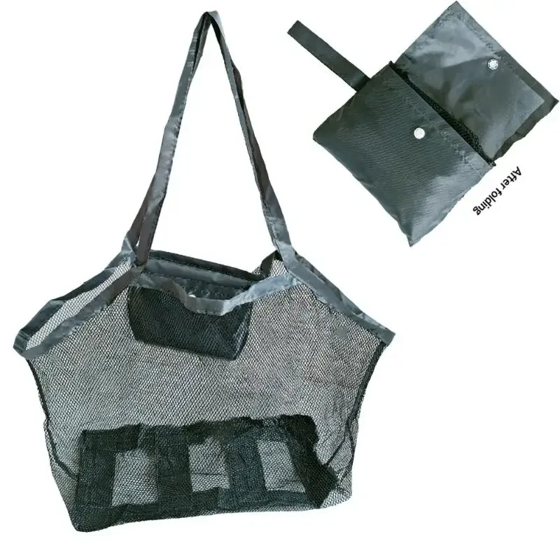 sac de rangement pour jouets de plage pour enfants, sac de rangement pliable et portable en maille pour collecter les outils de fouille du sable, pour les vacances, 1 pièce