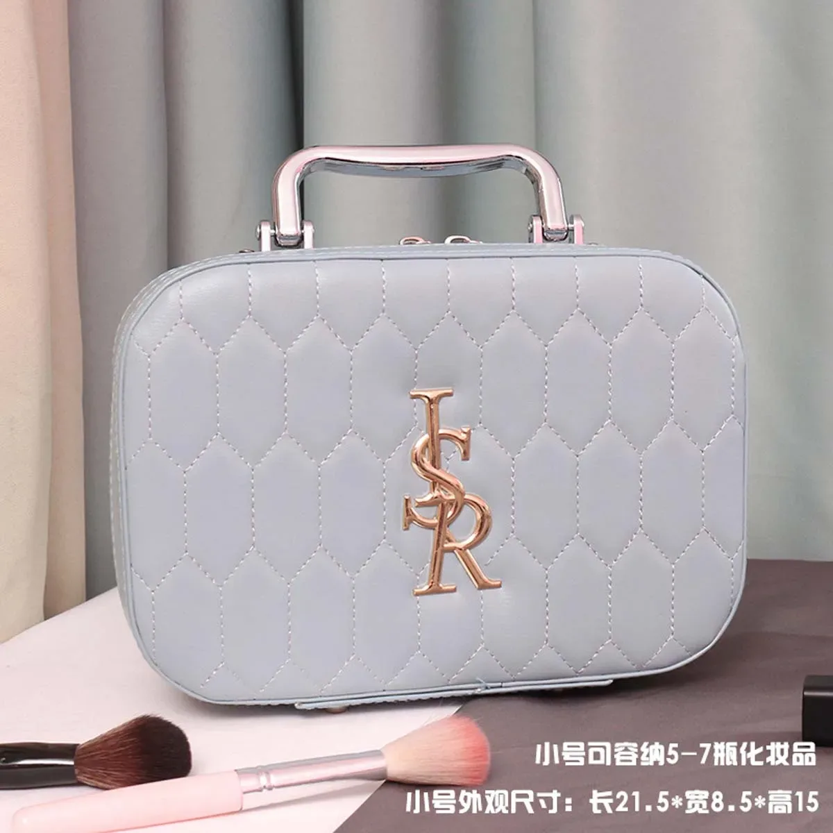 trousse de maquillage femme portable grande capacité nouvelle tendance instagram super populaire produit célébrité internet boîte de rangement valise en pu