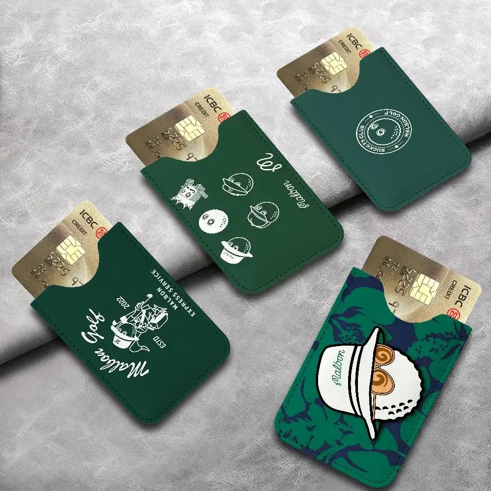 porte-cartes en cuir pu malbon fashion golf, ultra fin, organisateur de cartes de crédit et d'identité, porte-cartes de visite léger