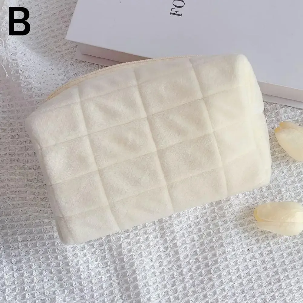 trousse de maquillage portable haut de gamme avec fermeture éclair, sac de voyage cosmétique couleur unie, pochette de toilette et sac de rangement