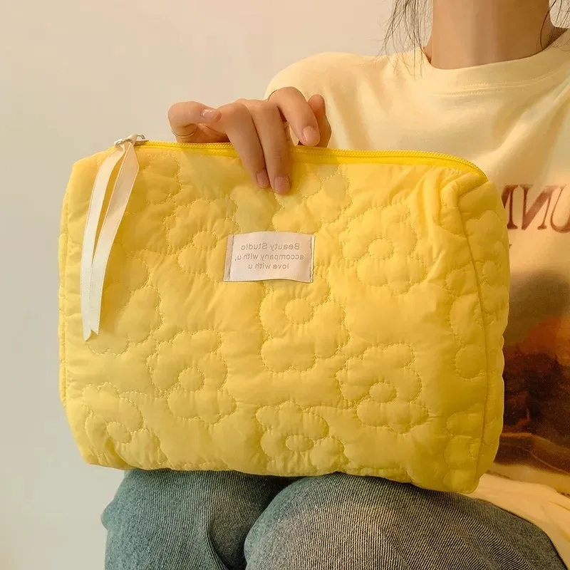 sac de maquillage à motif de fleurs douces pour femmes, organisateur de cosmétiques de toilette, sac à fermeture éclair, pochette de lavage de voyage, sac à cosmétiques, sacs de maquillage féminins