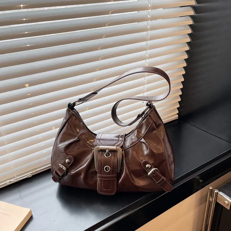 sac à bandoulière plissé rétro y2k pour femme, style maillard, sac sous le bras, pochette, sacs à main pour voyage, travail, shopping – vente chaude