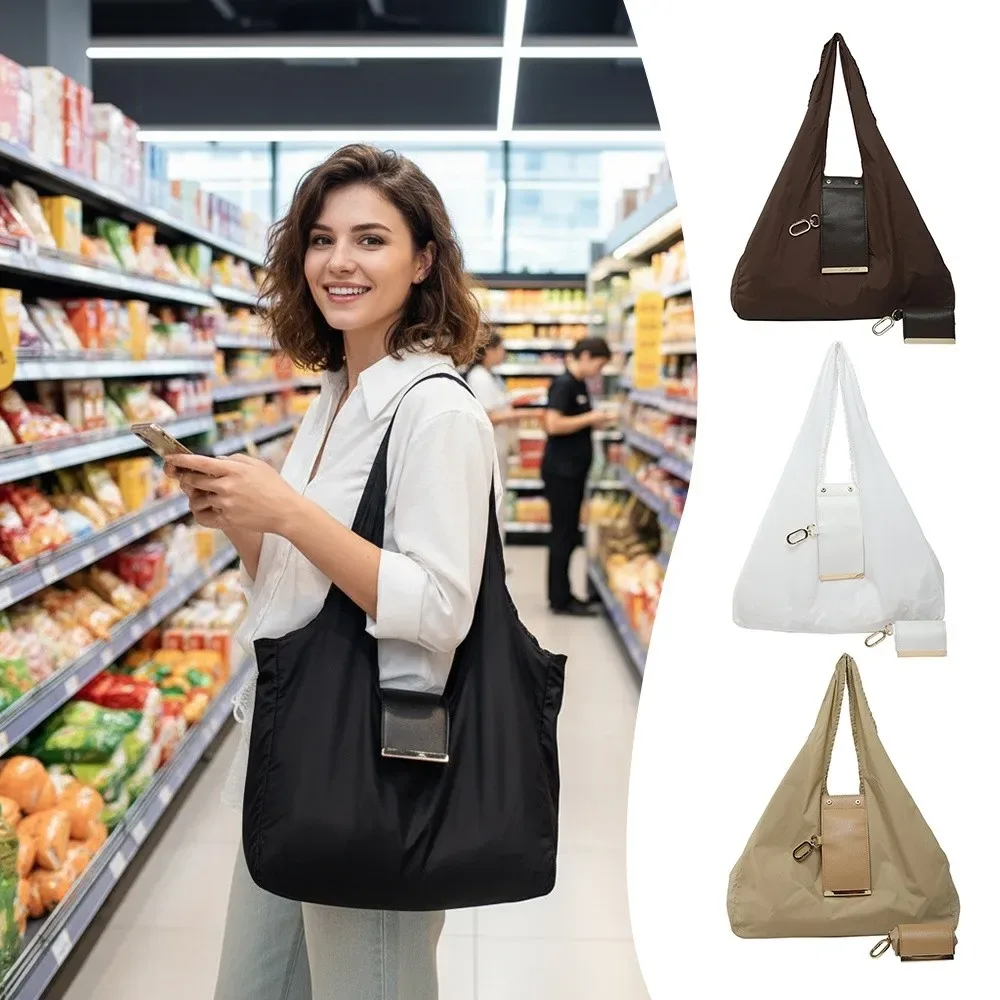 sac fourre-tout portable mini avec porte-clés, extensible, écologique, grande capacité, pliable, pour le voyage