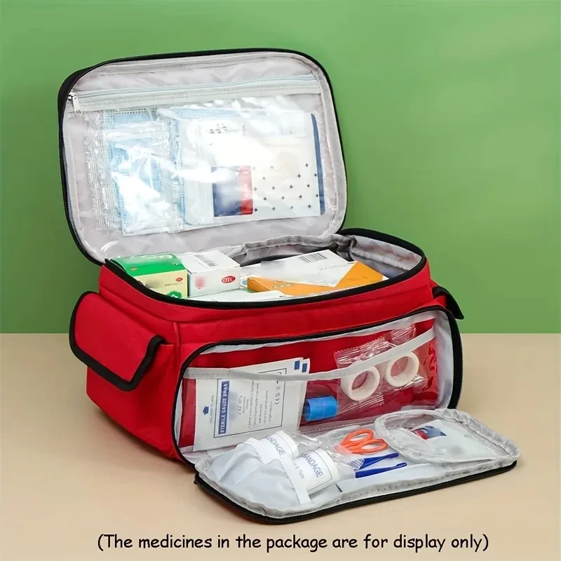 trousse de premiers secours portable de grande capacité, sac de rangement de médicaments et de médicaments de voyage, boîte de rangement en tissu oxford, survie d'urgence