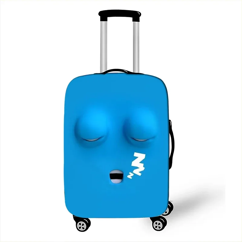 housse de bagage avec impression d'expression drôle, gaine de protection pour valise de voyage, étuis anti-poussière élastiques adaptés aux accessoires de bagages de 18 à 32 pouces