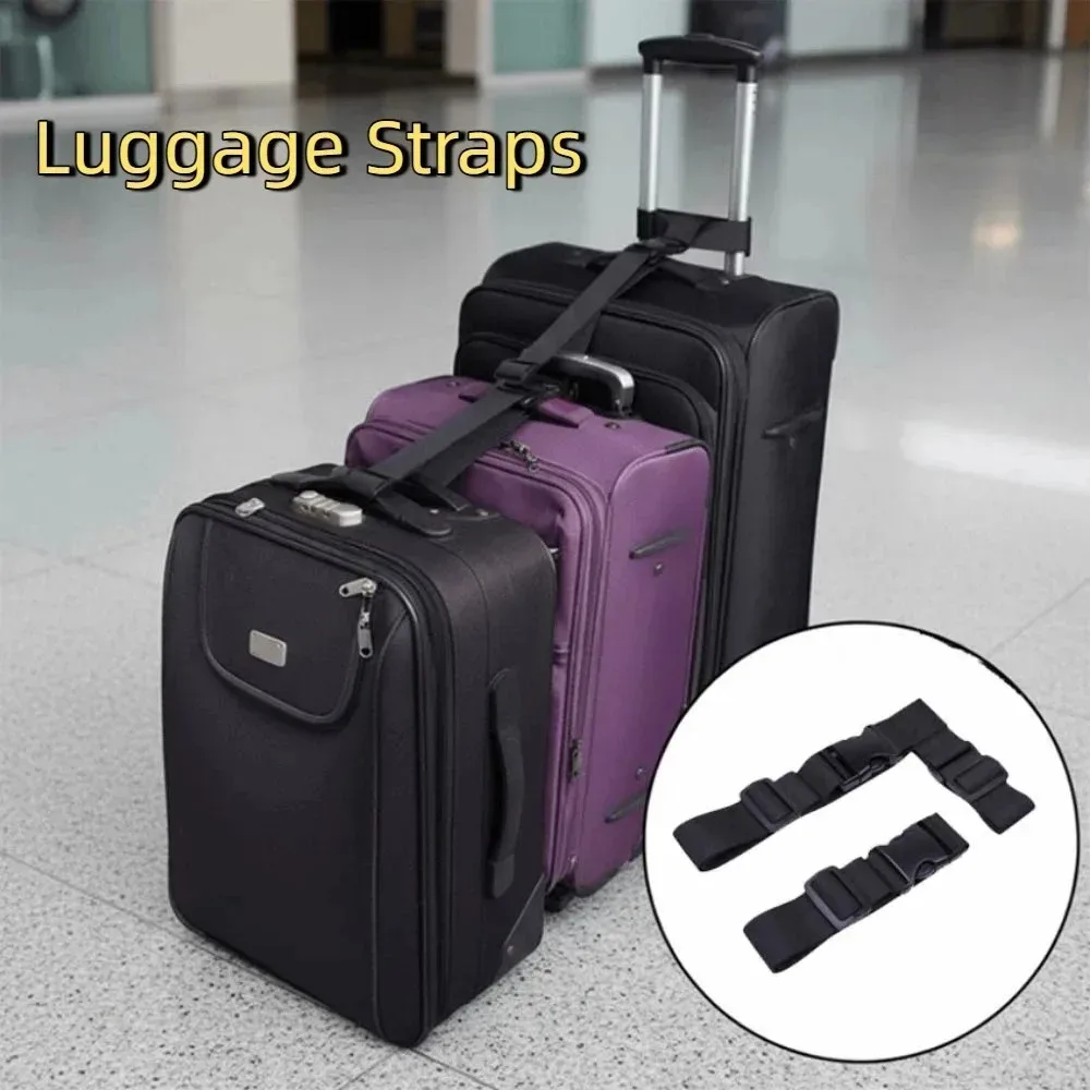 ceinture bagages polyester nylon noire fixation voyage sangles boucles sécurité transport valises sac main plein air