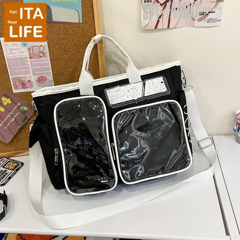 sac à dos ita double couche italife, motif anime, pour femmes, style japonais, décontracté, cosplay, itabag transparent, kawaii lolita h261