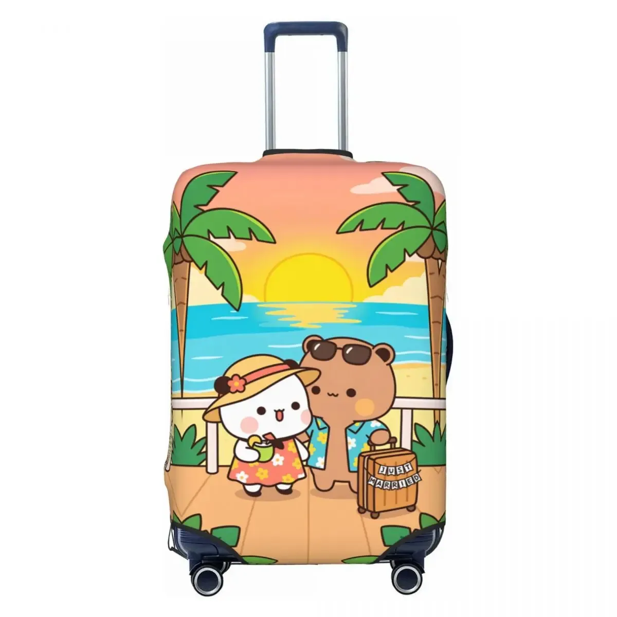 housse de valise panda bears bubu et dudu, protection professionnelle pour les voyages, étui à bagages pratique
