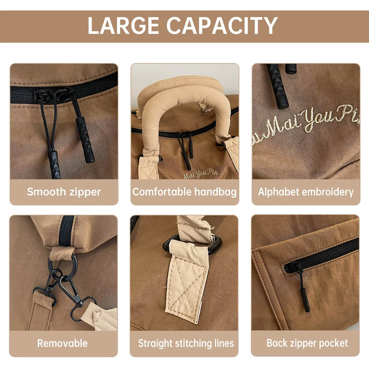 sac de voyage portable pliable pour hommes, sac à bagages léger de grande capacité pour courtes distances, boîtier de chariot de voyage fitness avec sac supplémentaire pour le camping et le shopping