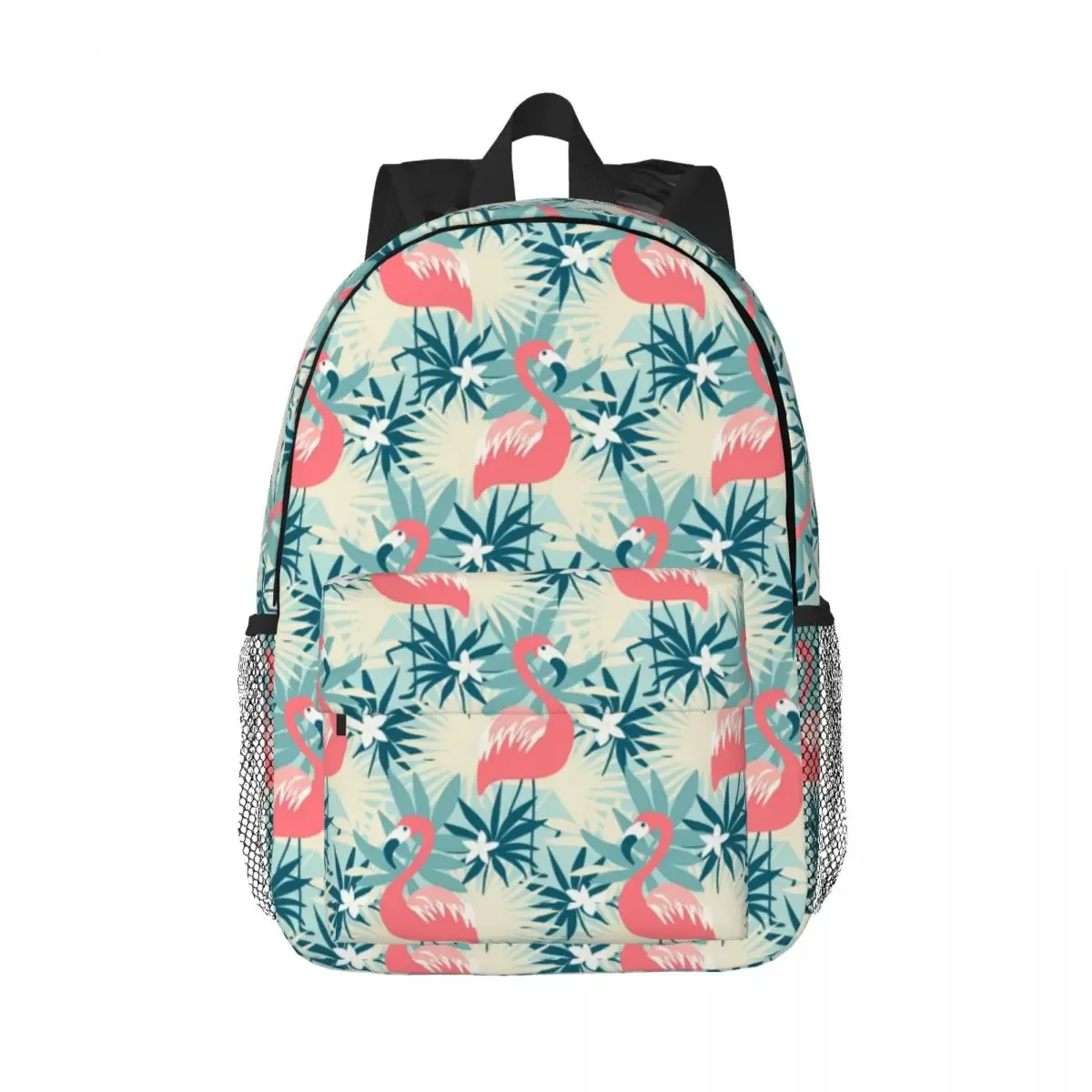 sac à dos à motif sans couture pour femmes et hommes, sac à livres pour étudiants, convient aux sacs pour ordinateur portable 15 pouces, plantes tropicales, flamant rose, oiseau