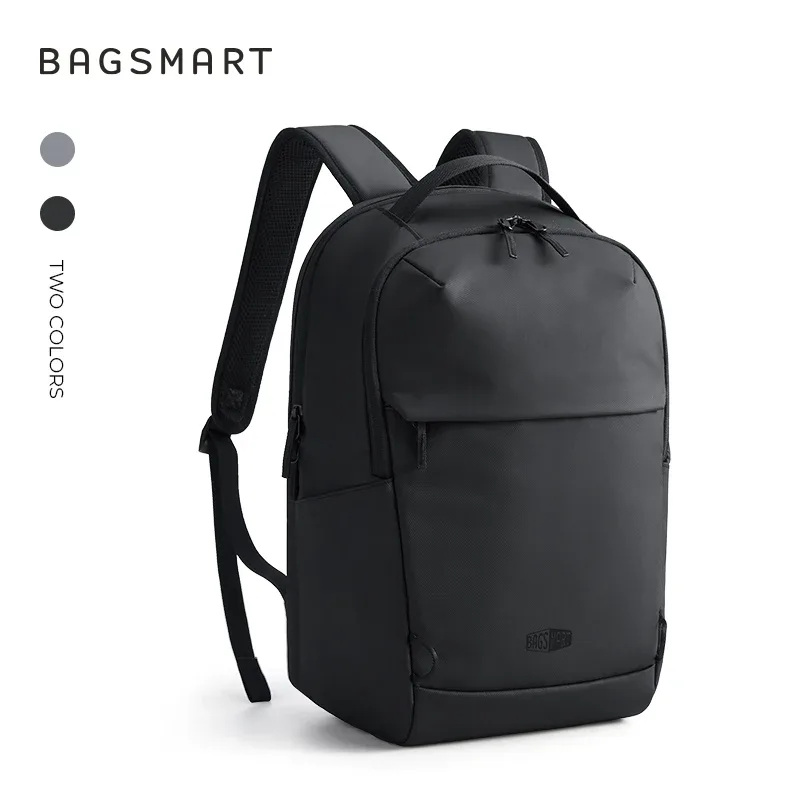 sac dos polyester gris noir format rectangulaire poignée supérieure bandes latérales transport voyage grande capacité usage quotidien étanche