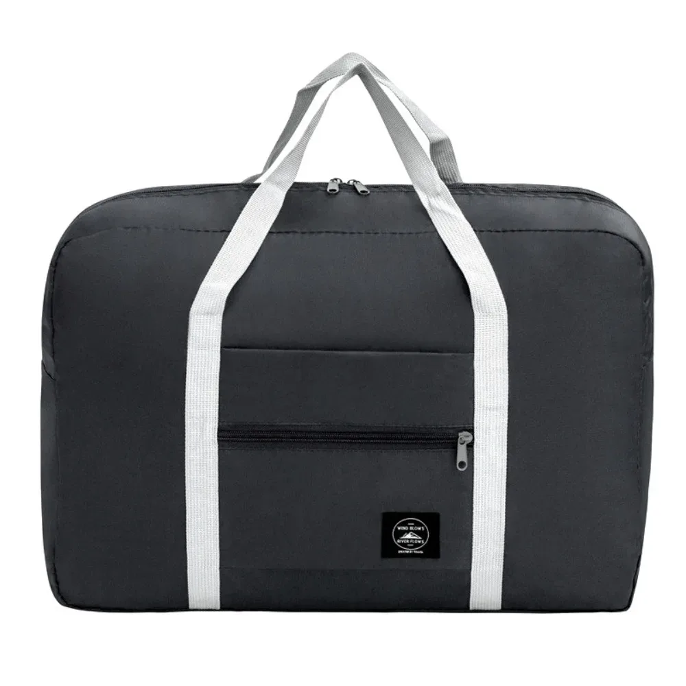 sac à main de voyage en polyester durable, couleur unie, étanche, bagage à main, sac à bandoulière pliable de grande capacité, sac de sport pour femmes et hommes