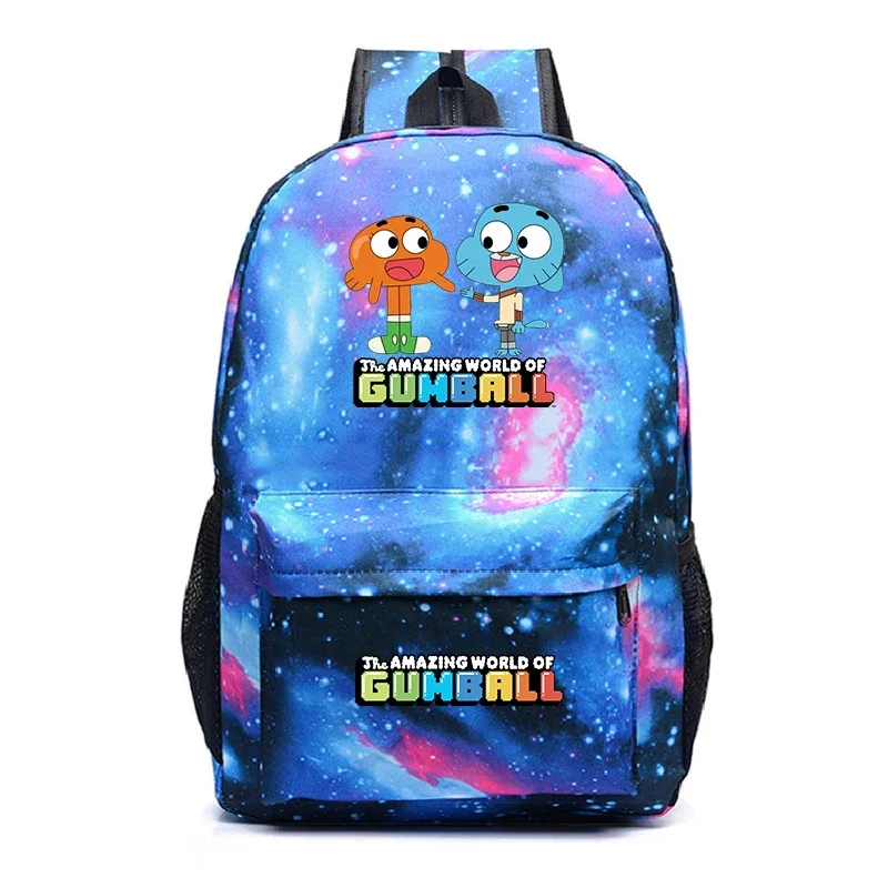sac à dos the amazing world of gumball pour garçons et filles, sac à dos de dessin animé de grande capacité, sac à livres pour étudiants, sac de voyage unisexe pour l'extérieur