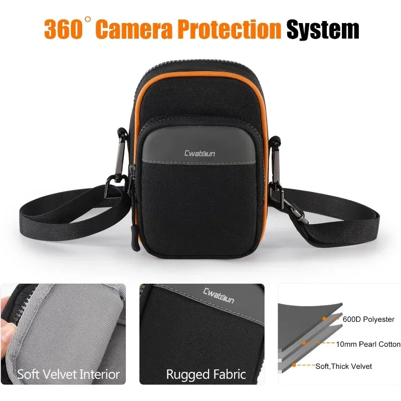 sac à bandoulière compact pour appareil photo numérique cwatcun, sac de protection portable pour appareil photo, sac de taille léger pour photographie
