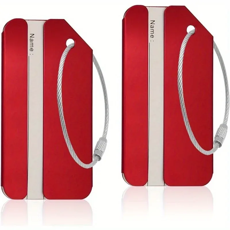 étiquettes de bagages en aluminium, 5 pièces, identifiant de bagages de voyage durable avec support sécurisé par fourreur