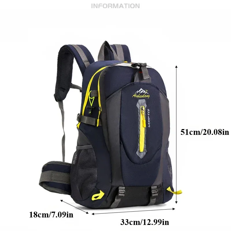 sac à dos à double épaule pour hommes, grande capacité, sac d'alpinisme en plein air, sac à bagages de loisirs, cartable de sport tendance