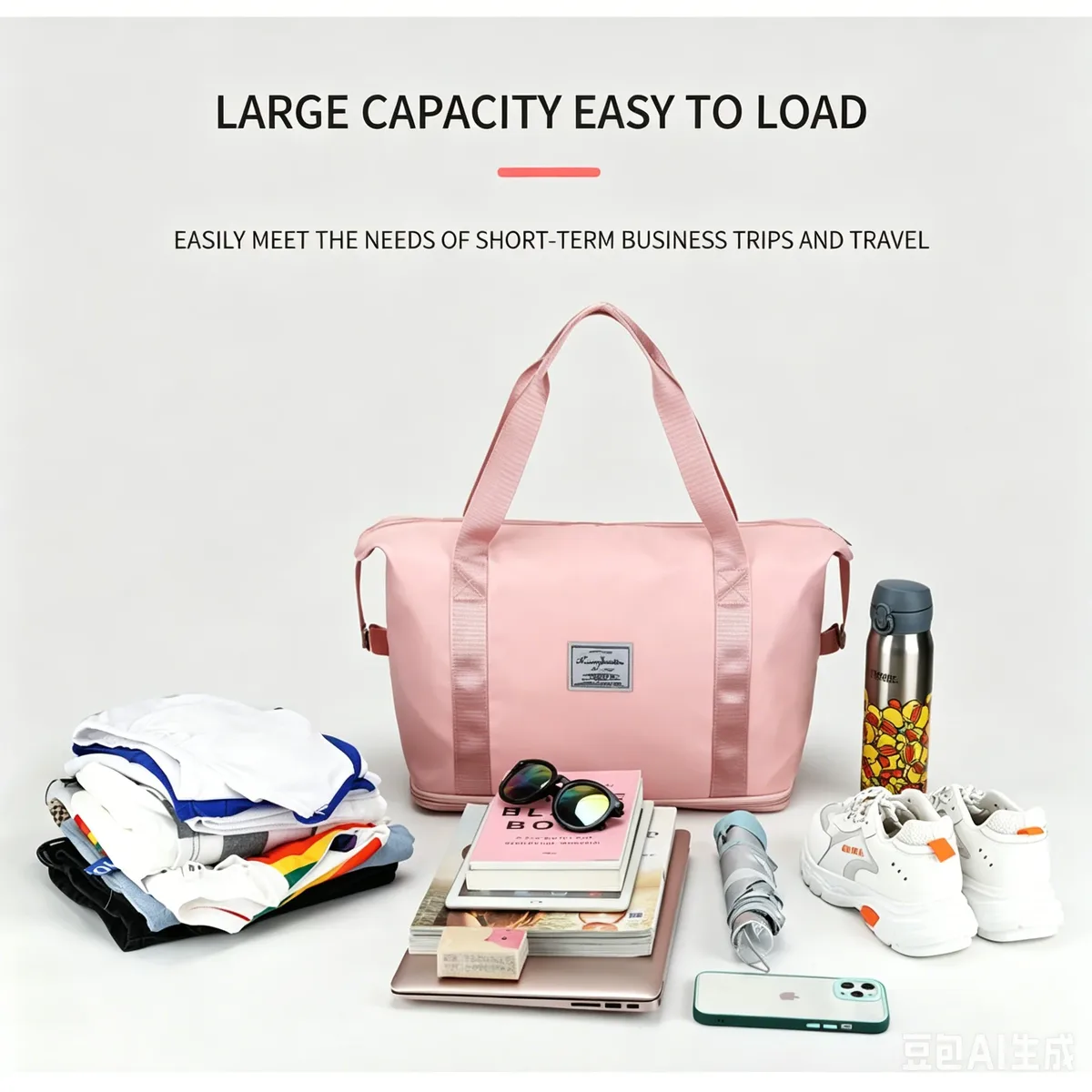 sac de voyage extensible grande capacité à porter à la main - durable, plusieurs compartiments, adapté aux voyages, au fitness, au yoga, comme sac à main