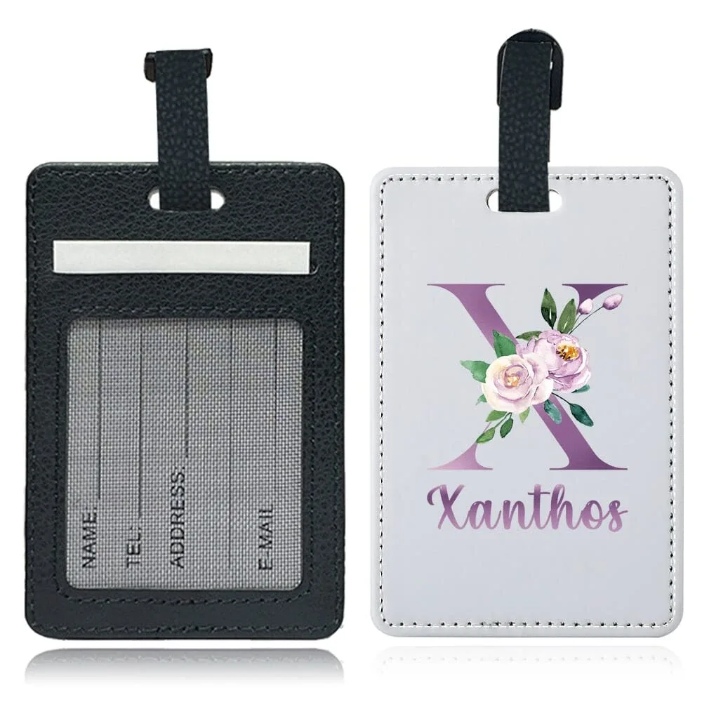 étiquette de bagage personnalisée en pu avec nom, porte-identifiant pour avion, porte-adresse pour valise, carte nominative, étiquette d'embarquement portable