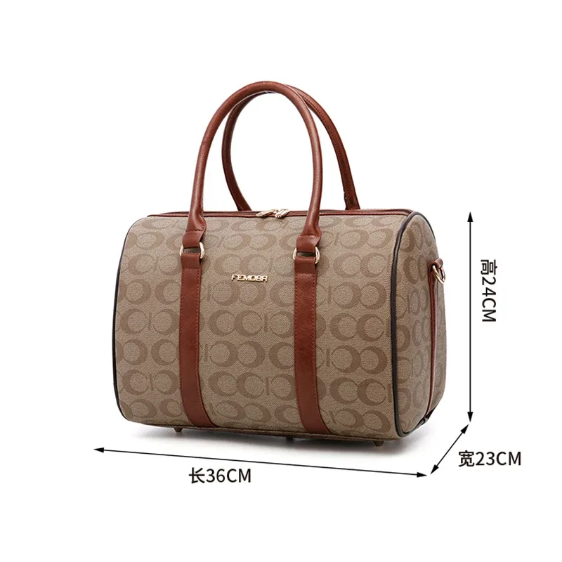 valise bagage pu géométrique beige marron clair petite sacoche main grande cabine roulettes transport unisexe