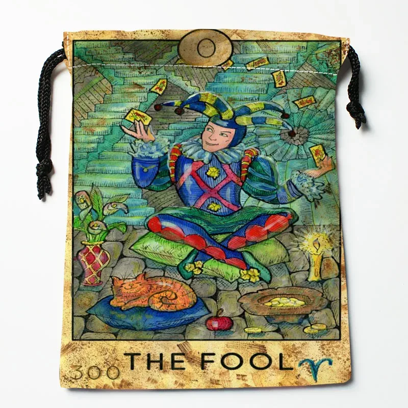 sacs à cordon personnalisés tarot, sacs cadeaux imprimés 18*22cm, pochette de voyage, sac de rangement pour vêtements, sac à main, trousse de maquillage