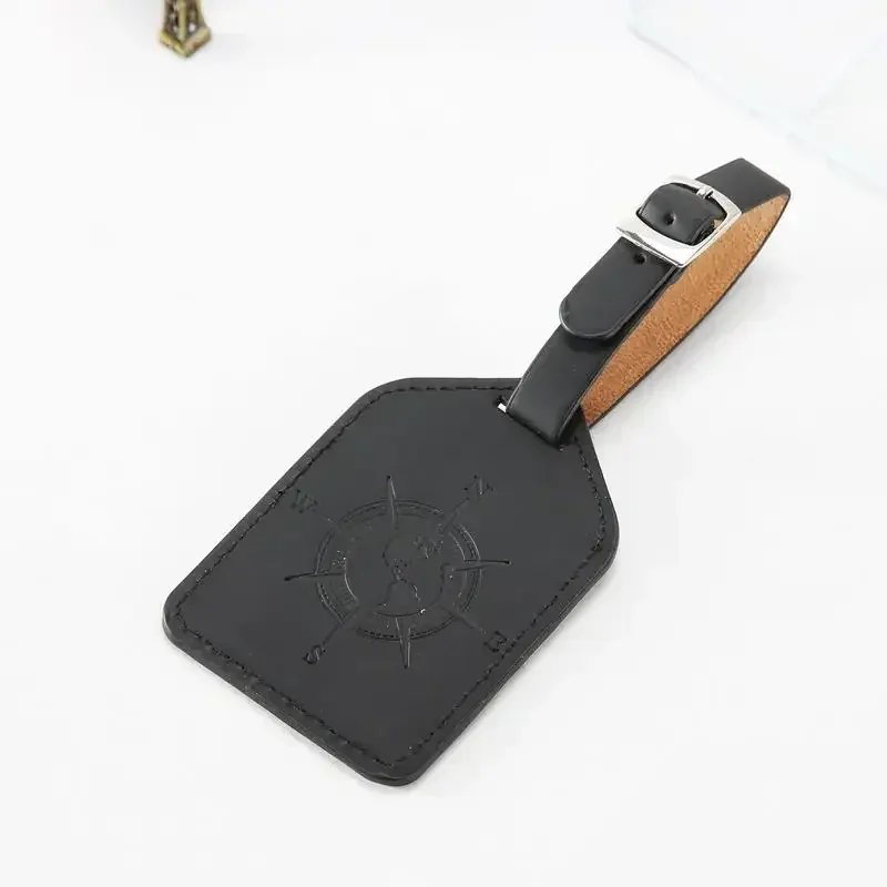 étiquette de bagage en cuir pu, porte-adresse pour valise, accessoires de voyage, étiquette nominative portable