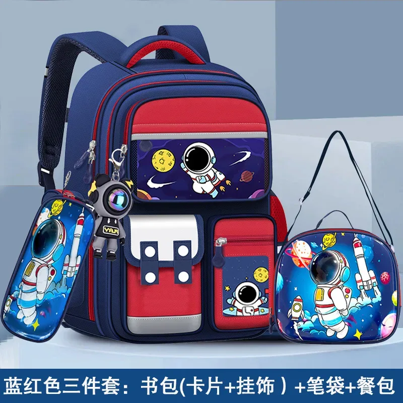 sac à dos pour enfants 3 pièces de la série astronaute, mignon et esthétique, grande capacité, pour élèves du primaire