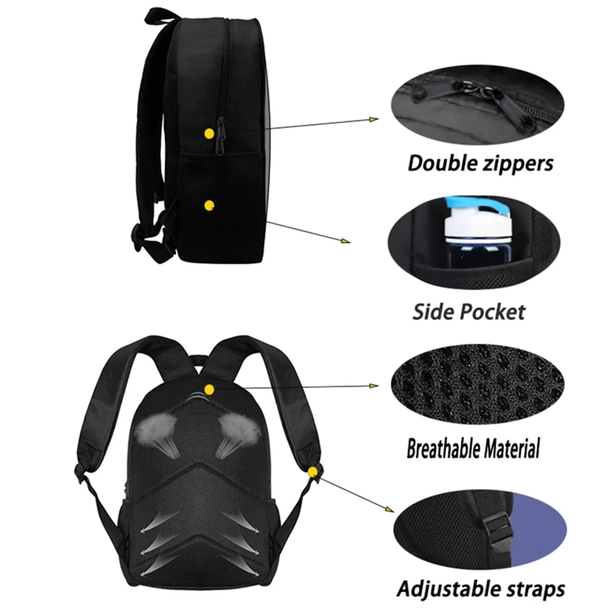 sac à dos scolaire léger 2-en-1 avec poche avant et trousse à crayons, sac à dos unisexe durable pour garçons et filles de 6 à 10 ans