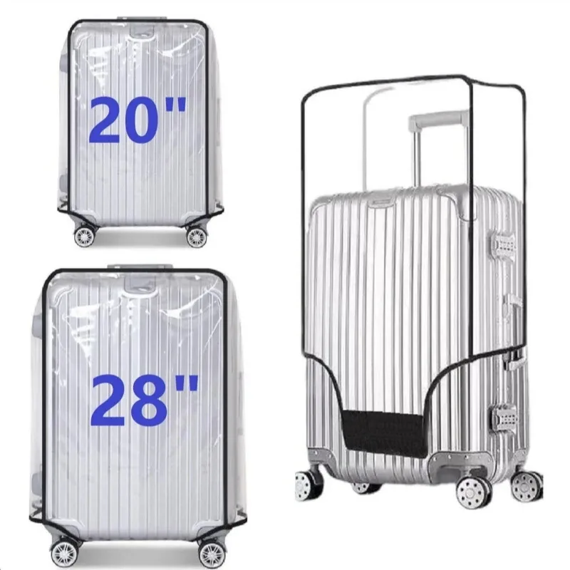housse anti-poussière pour valise à roulettes, imperméable, en pvc transparent, protection transparente pour bagages, manchon de voyage anti-poussière