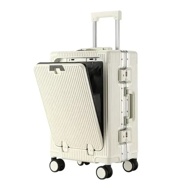 valises de voyage grande capacité 20 pouces, valises multifonctions avec serrure à combinaison, valises à roulettes, ouverture frontale, sac de voyage