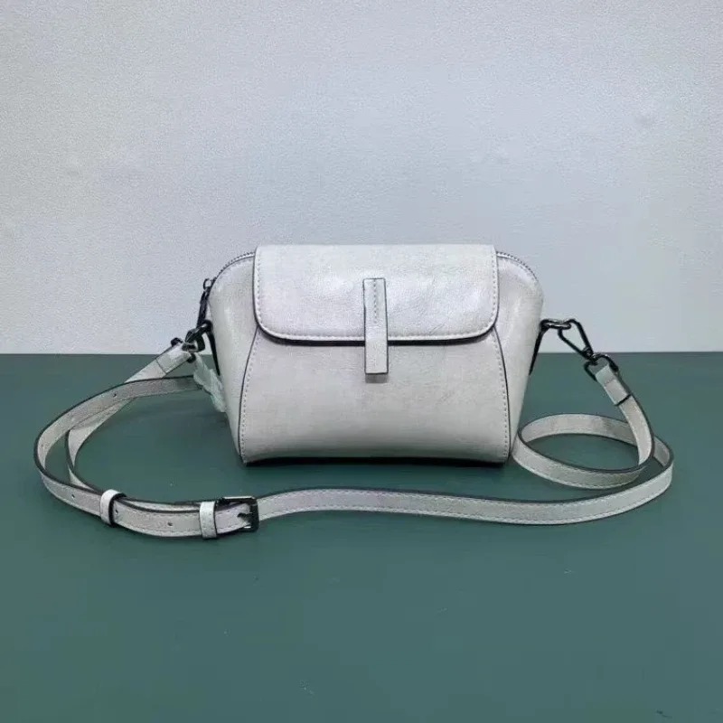 sac à main en cuir de vachette pour femme, petit sac de téléphone à la mode, sac à bandoulière de haute qualité, sac lancé polyvalent et simple, avertissement à l'huile