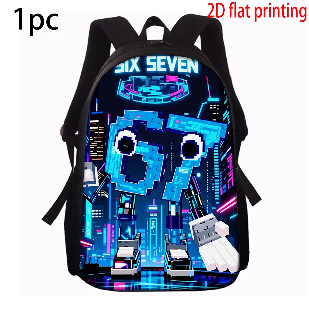 sac dos polyester design pixelisé sourire néon urbain bleu noir voyage école capacité inférieure deuxize ultragélight