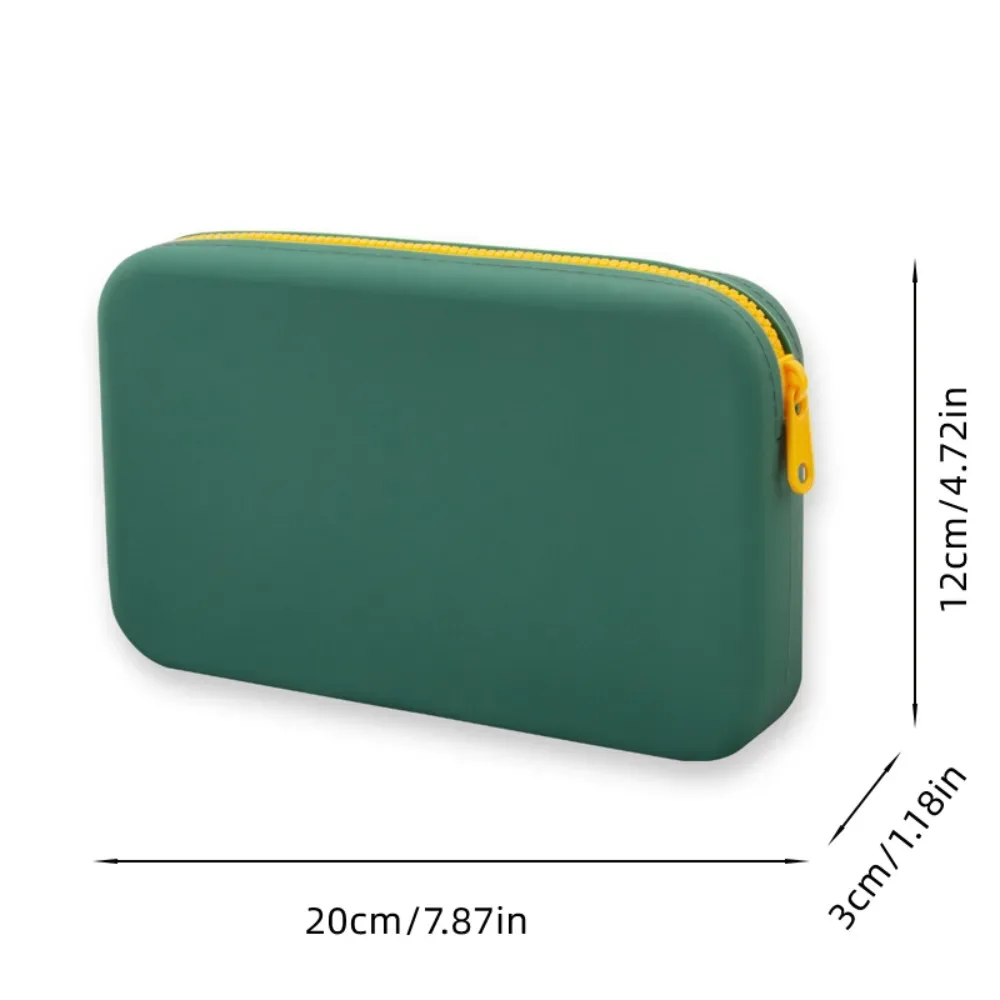 sac de rangement pour cosmétiques avec fermeture éclair, carré en silicone, grande capacité, poudres de maquillage, porte-pinceau de maquillage étanche