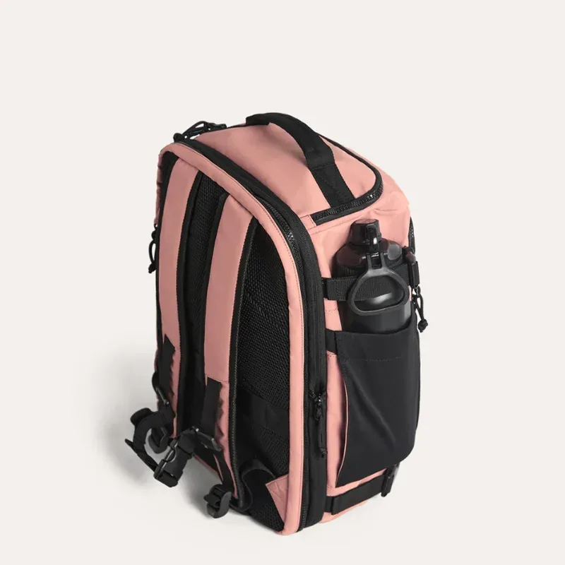 sac dos nylon rose compartiment chaussures poche ordinateur portable poches avant antivol capacité extensible usage voyage