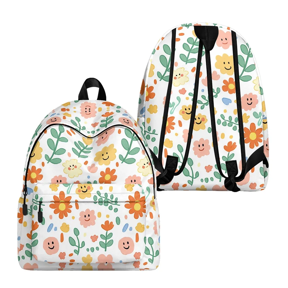 sac à dos imprimé floral dessiné à la main, sacs à crayons, bretelles réglables, sac d'école léger et durable, sac de jour de voyage pour adolescents, ensembles