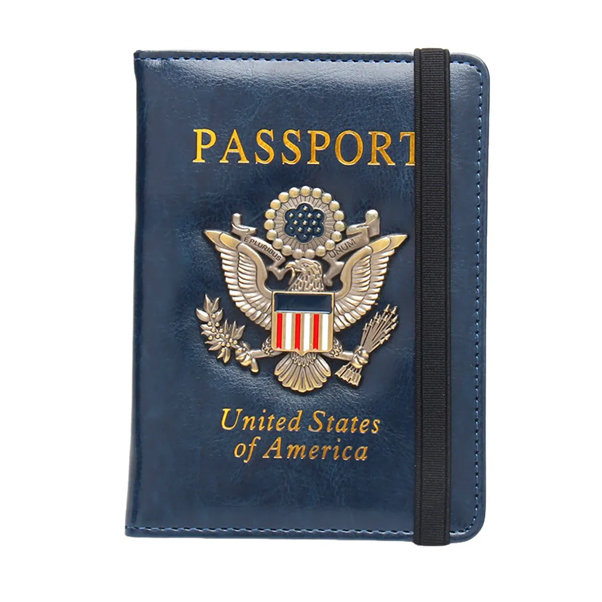 porte-passeport rfid pour voyage, étui de passeport étanche avec badge métallique 3d, portefeuille portable pour cartes bancaires