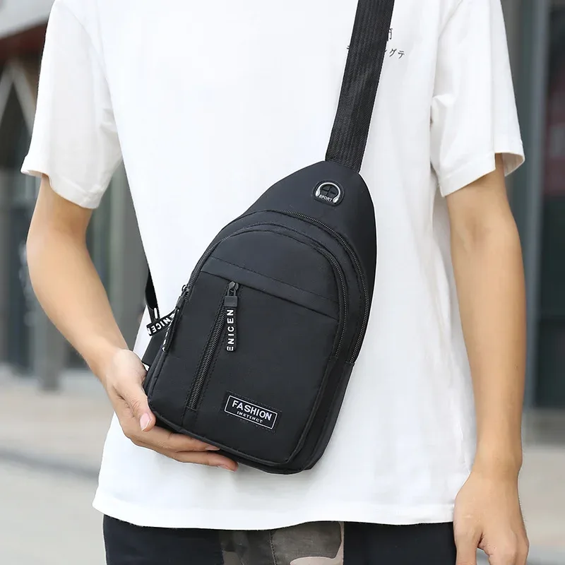 2025 nouveau sac de poitrine multifonctionnel hommes mode tendance oxford tissu sac à bandoulière style coréen décontracté sac de messager étanche