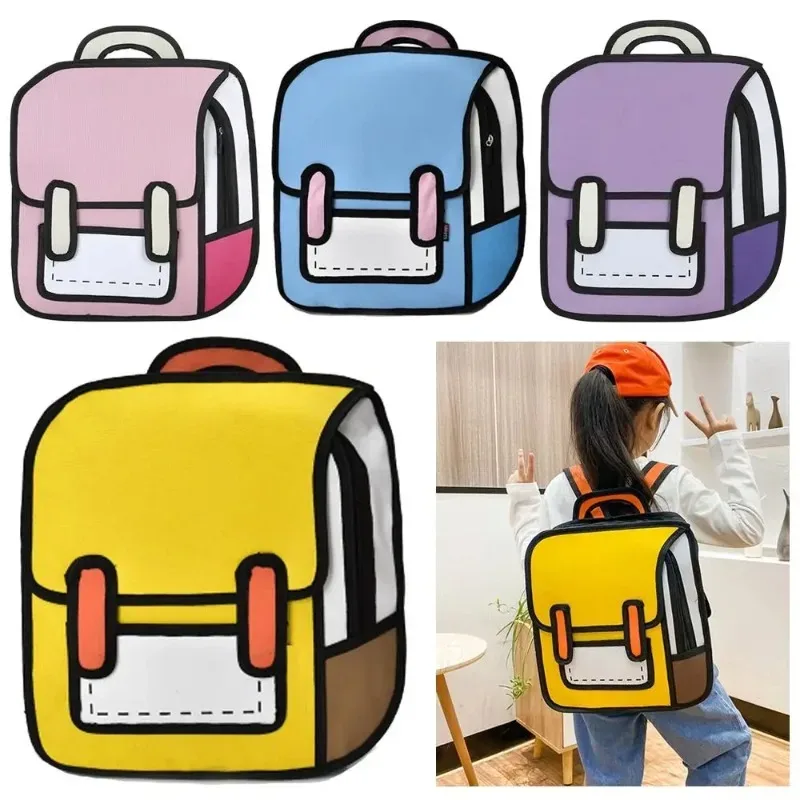 sac à dos scolaire 2d tendance avec imprimé de bande dessinée de conte de fées, grande capacité, léger, pour garçons et filles, cadeau