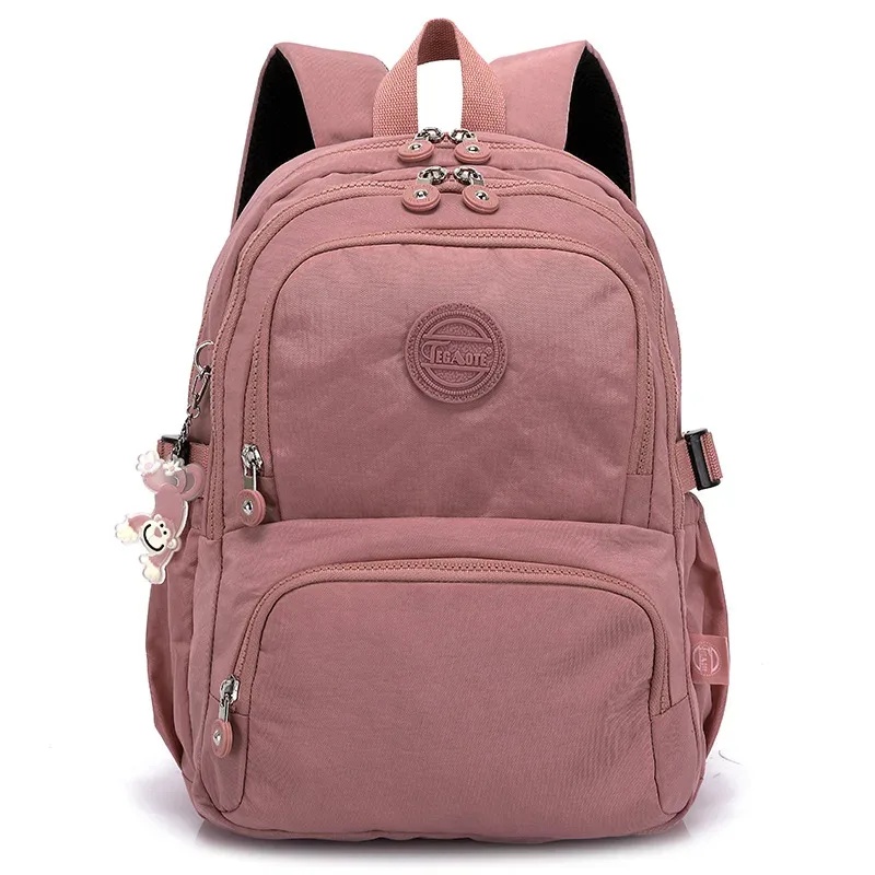 sac à dos en nylon imperméable de grande capacité pour hommes et femmes, sac d'école, sac de voyage, vert, bleu, rouge, rose, noir, garçon, fille, a4, m2302