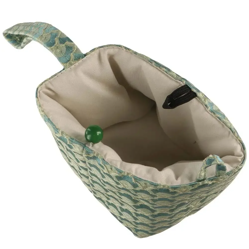 pochette en tissu à cordon de serrage pour tasse à thé de style chinois, sac de rangement portable imprimé pour service à thé, multifonctionnel, résistant à la casse