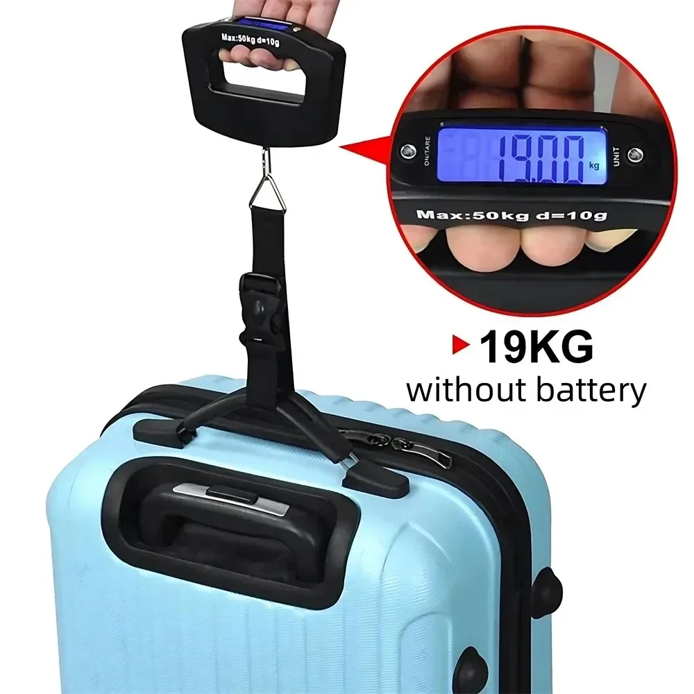 pèse-personne électronique portable avec écran lcd numérique, outils d'équilibre de poids, poids des bagages, poids des bagages, valise de voyage, 110lb, 50kg