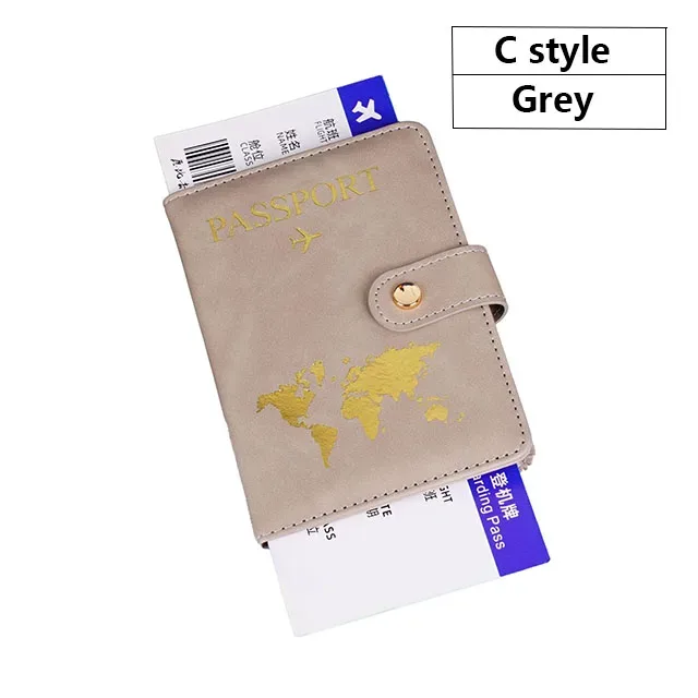 portefeuille de voyage en cuir pu souple multi-fentes avec logo avion, fermeture à pression, porte-cartes sim et porte-documents d'identité