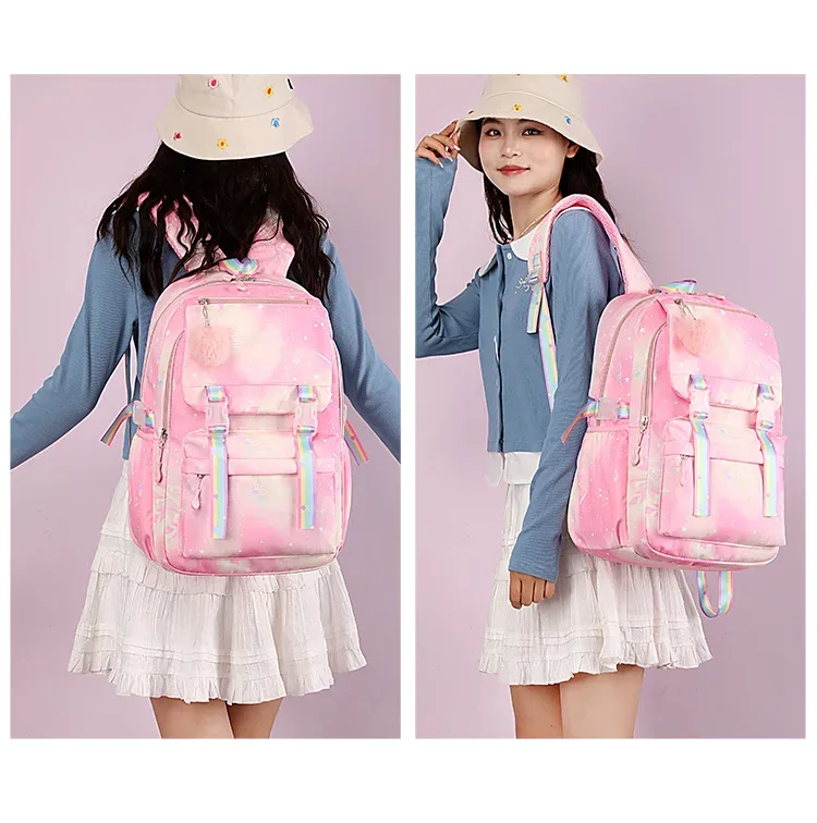 sac à dos scolaire vintage coréen ulzzang pour enfants et adolescents, motif kpop girl group katseye, sac à dos pour femmes