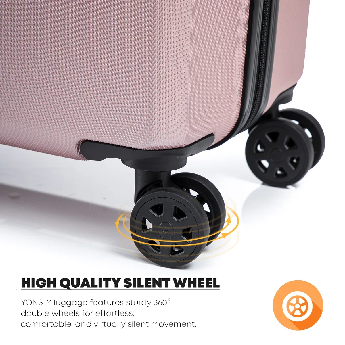 valise yonsly 20/24/28 pouces avec serrure tsa, fermeture éclair double ykk réparable, 4 roues 360 °     valise de voyage à roulettes, design simple en maille, valise rigide, conception anti-collision aux quatre coins pour les vacances