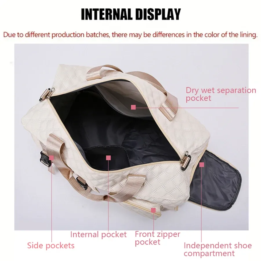 sac de voyage en nylon durable, sac de sport portable pour les voyages de nuit, sac d'entraînement à bandoulière, argyle spacieux