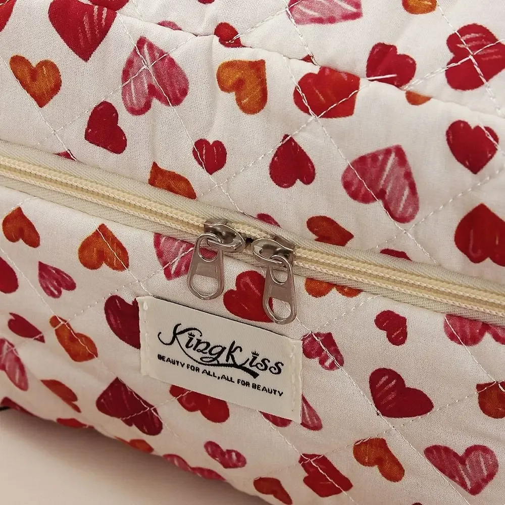 trousse de maquillage matelassée en coton imprimé floral, plusieurs tailles, sac à cosmétiques multifonctionnel imprimé léopard, pochettes à main de voyage