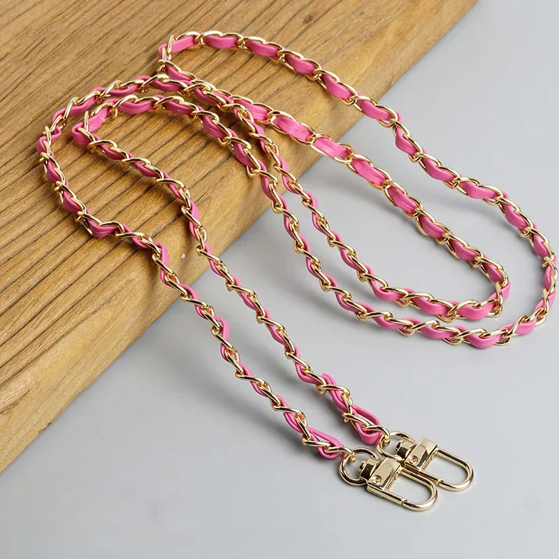 chaîne métal sangle bandoulière robuste boucles dorées maillons alternés couleur multiple usage voyage accessoire remplacement polyvalent