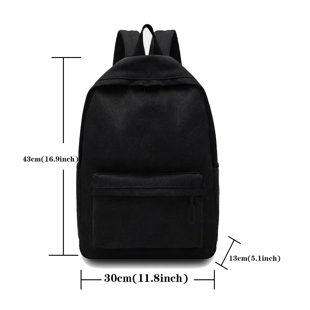 sac à dos noir de grande capacité, sac de voyage léger et simple, sacs d'école pour étudiants, sac de rangement à fermeture éclair pour étudiants