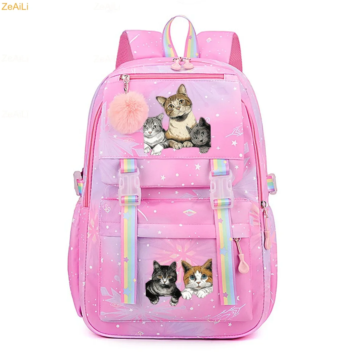 sac à dos scolaire pour enfants, adolescents, filles et garçons, motif chat mignon, fleur, papillon, sac à dos pour femmes, sac à livres