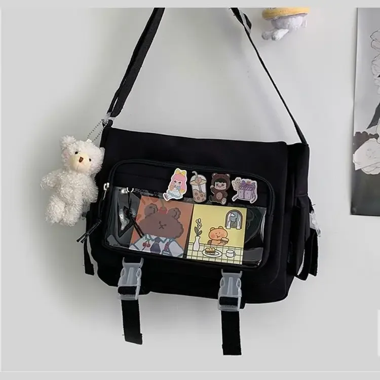 sac messager de style coréen pour femmes, sac à dos d'université de grande capacité, épaule polyvalente pour étudiants, fourre-tout de facteur d'école